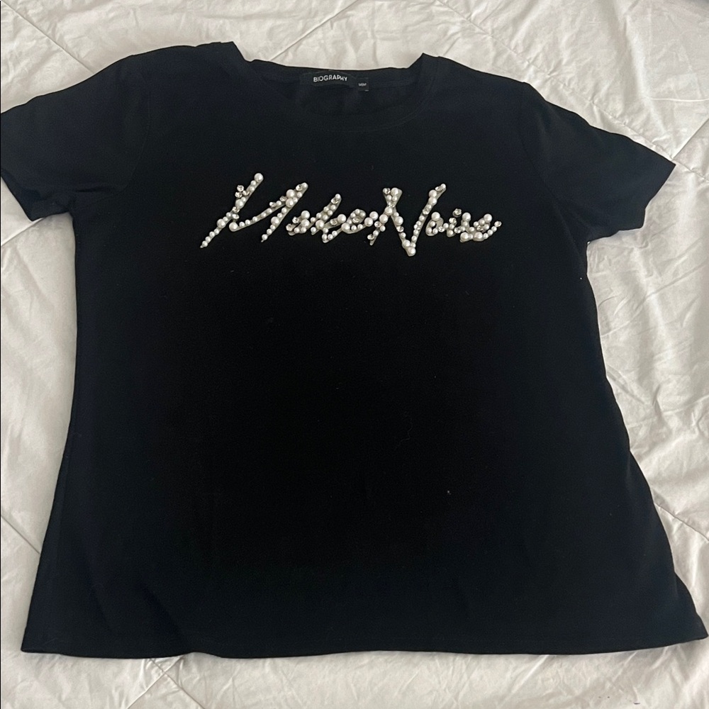 Boohoo Black Embellished Women's Top